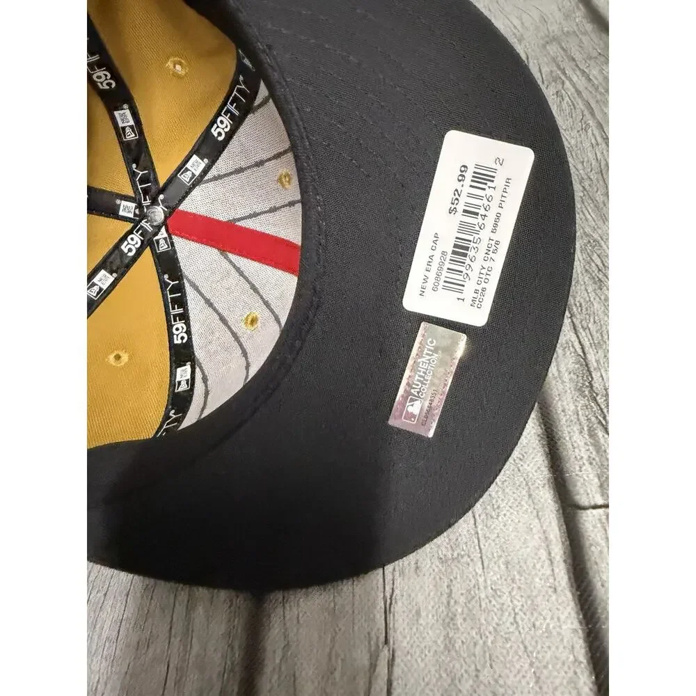 MENS NEW ERA PITTSBURGH PIRATES GOLD CITY CONNECT 59FIFTY FITTED HAT Sz 7 5/8